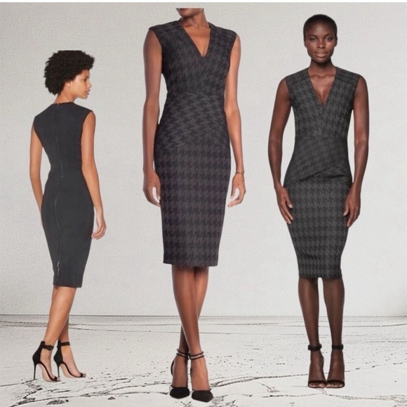 Suistudio Dresses & Skirts - SUISTUDIO Jordan B Jacquard Houndstooth Sheath Dress in Black size 38 (US 6)